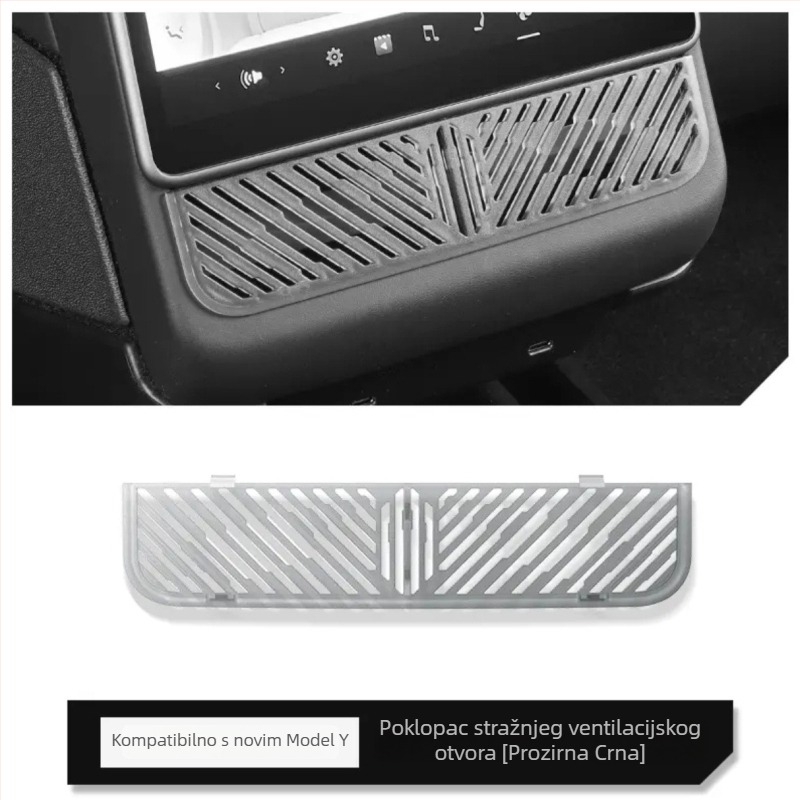 ABS zaštitni poklopac stražnjeg izlaza zraka za Tesla Model 3 (Nova verzija) – dekorativni unutarnji dodatak, mogućnost ispisa logotipa