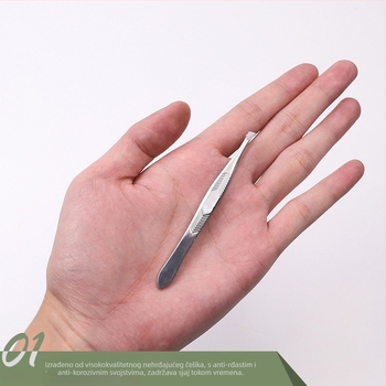 Klip za obrve od nehrđajućeg čelika, kutnim i ravnim vrhom – alat za obrve i podrezivanje brade