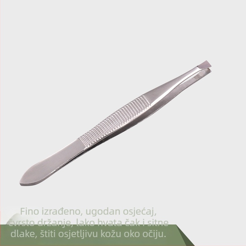 Klip za obrve od nehrđajućeg čelika, kutnim i ravnim vrhom – alat za obrve i podrezivanje brade