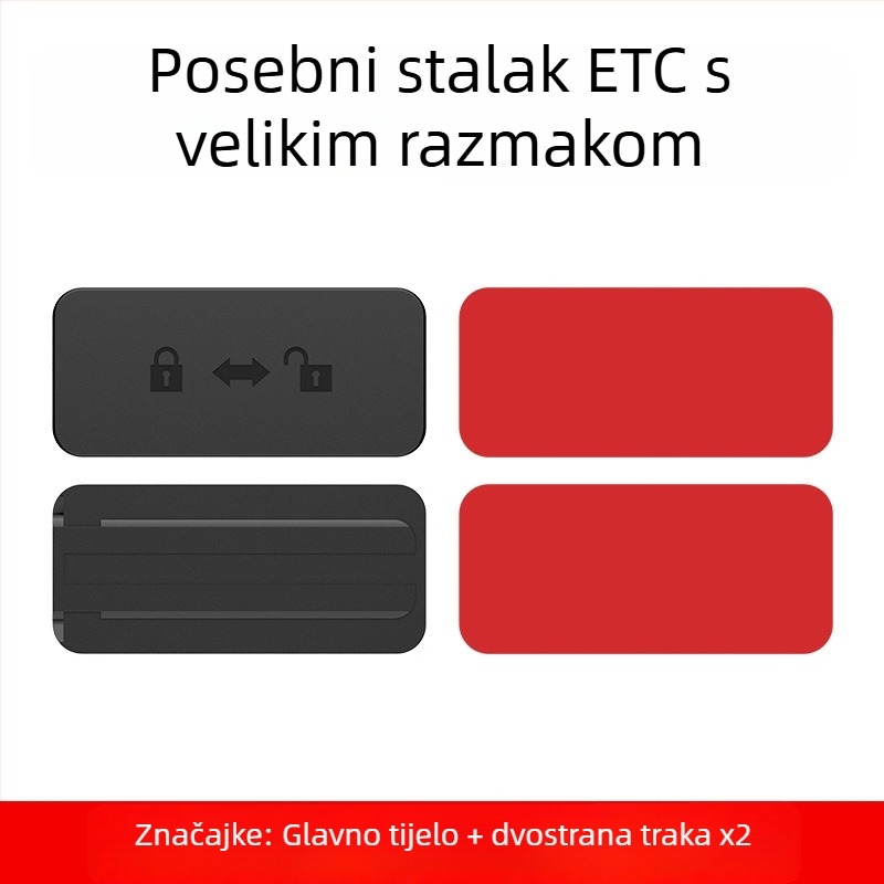 Uređaj bez kartice sa skrivenim dizajnom, odvojivom kopčom i dvostrano ljepivom trakom, od plastike