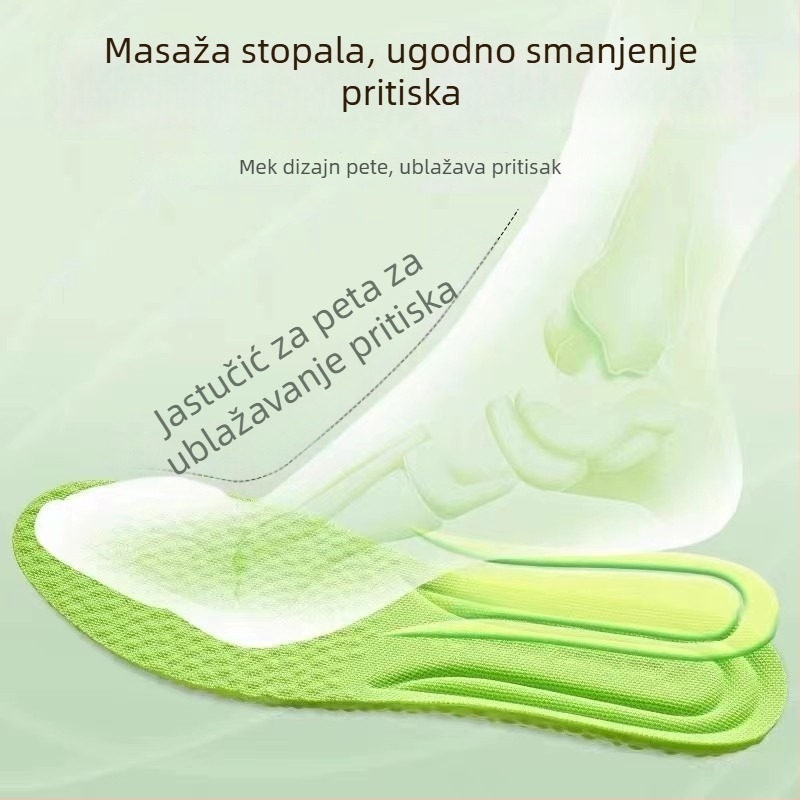 Uložak za cipele od pjene s dezodoracijskim učinkom, prozračan, upija znoj, ublažava udarce, povećava visinu, unisex, za različite vrste cipela