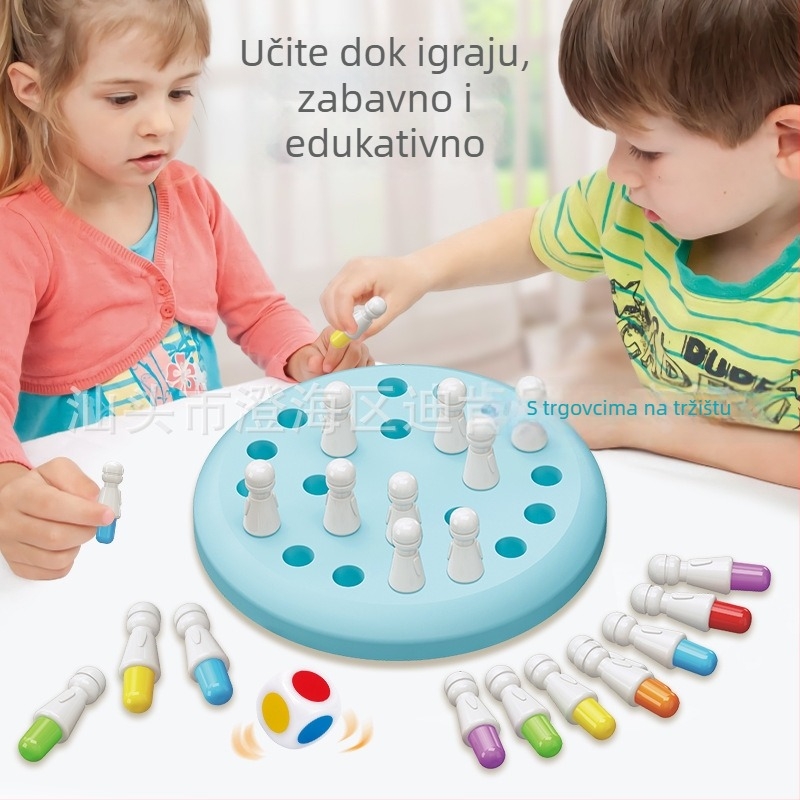 Edukativna slagalica za djecu — trening pamćenja i koncentracije, plastična šahovska igra, interaktivna aktivnost roditelj-dijete, pakiranje: kutija