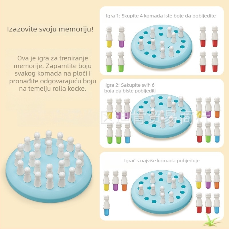 Edukativna slagalica za djecu — trening pamćenja i koncentracije, plastična šahovska igra, interaktivna aktivnost roditelj-dijete, pakiranje: kutija