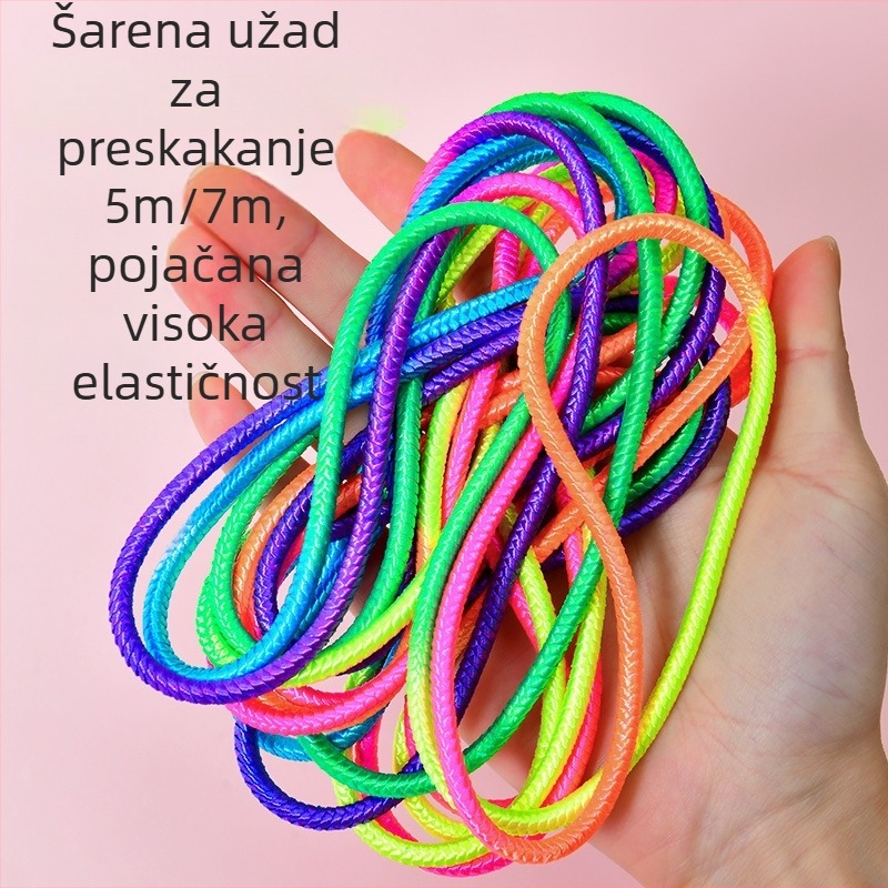 Dječja gumena užad za skakanje — Materijal: guma, Visoka elastičnost, Izdržljivost, Duljina 5–20 m, Podrijetlo Zhejiang