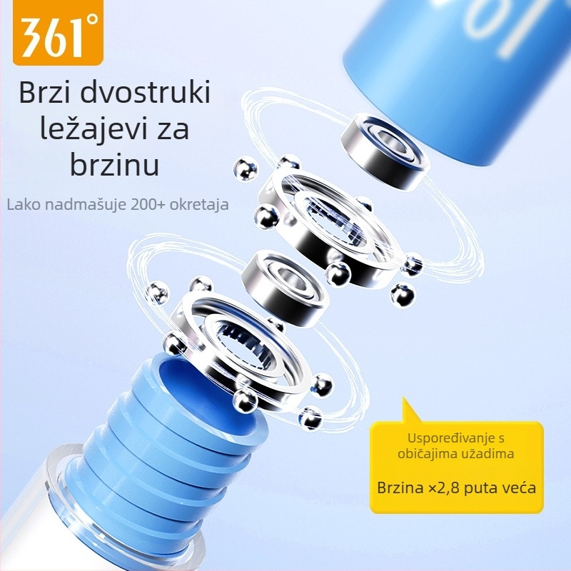 Užad za preskakanje 361° za djecu, brzinsko užad s profesionalnim ležajevima, ABS materijal