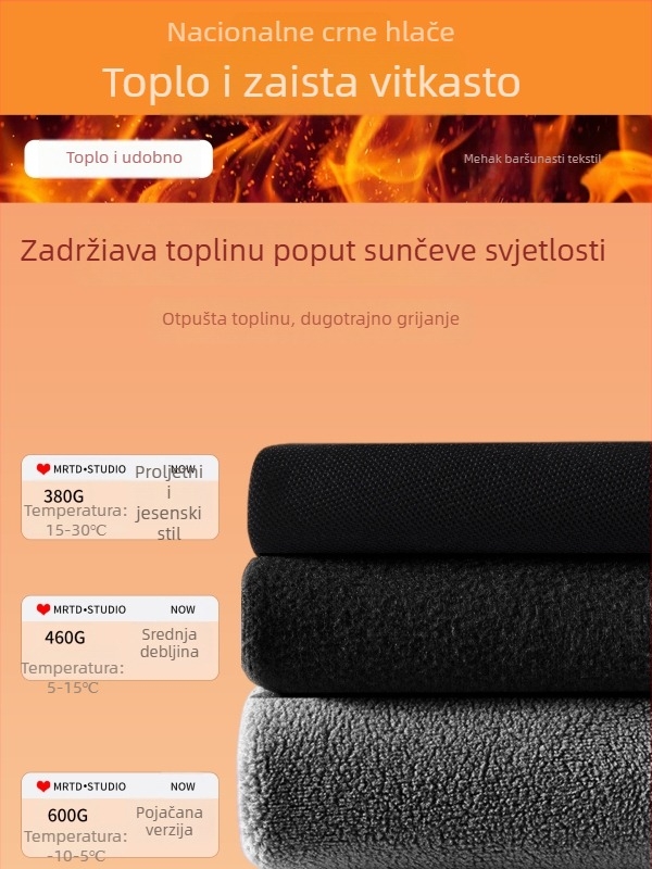 Traperice visokog struka, podstavljene flisom, debele, bootcut kroj, tkanina: 70–80% viskoza, 20–30% najlon