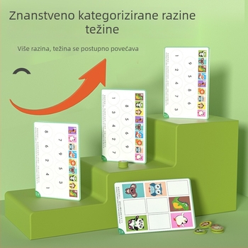 Igra stolna s logikom životinja za djecu — plast, rana edukacija, memorija, koncentracija i kognitivni razvoj, uzrast 4–6 godina.