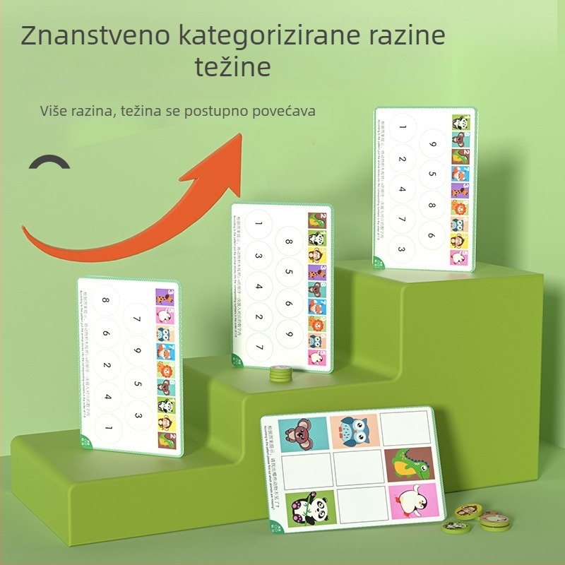 Igra stolna s logikom životinja za djecu — plast, rana edukacija, memorija, koncentracija i kognitivni razvoj, uzrast 4–6 godina.
