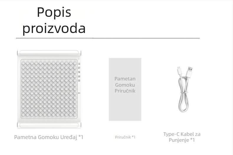 AI Gomoku prijenosna elektronička edukativna igra za djecu – mini ploča za Gomoku s silikonskim figuricama i ABS pločom