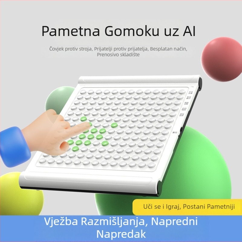 AI Gomoku prijenosna elektronička edukativna igra za djecu – mini ploča za Gomoku s silikonskim figuricama i ABS pločom