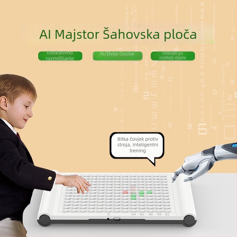 AI Gomoku prijenosna elektronička edukativna igra za djecu – mini ploča za Gomoku s silikonskim figuricama i ABS pločom