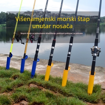 Držač štapa za ribolov od nehrđajućeg čelika, višestruka rotacija i sklopivi dizajn