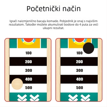 Drvena šahovska igra s trakom za dva igrača – obiteljska edukativna društvena igra za djecu 4–6 godina