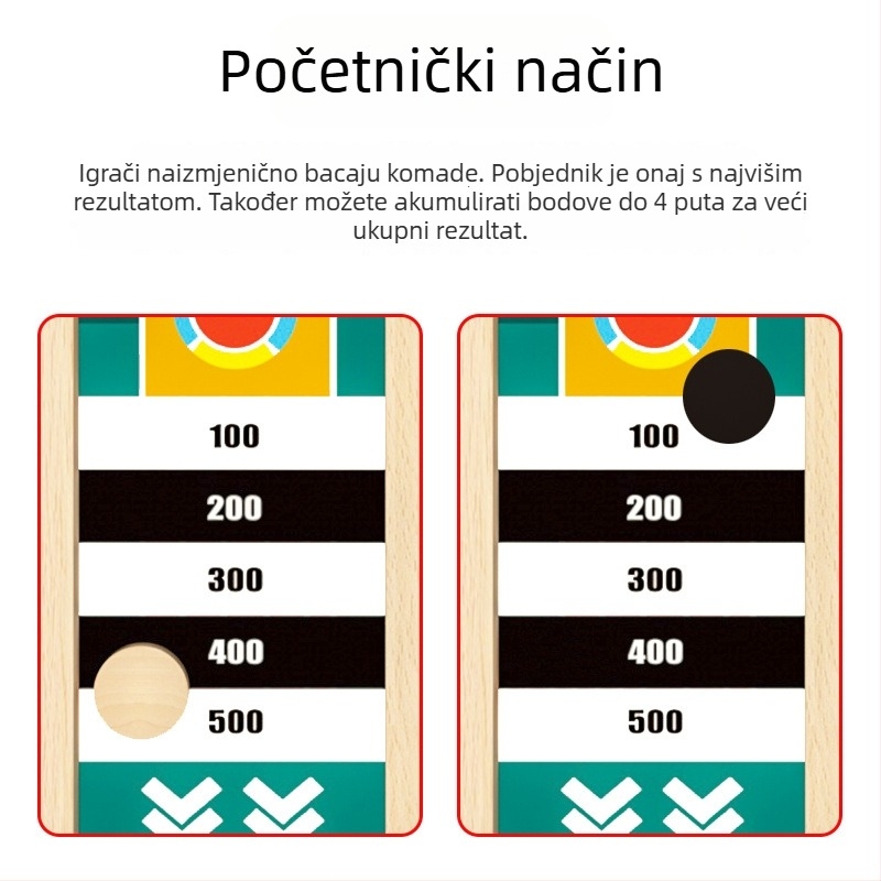 Drvena šahovska igra s trakom za dva igrača – obiteljska edukativna društvena igra za djecu 4–6 godina