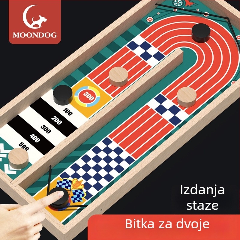 Drvena šahovska igra s trakom za dva igrača – obiteljska edukativna društvena igra za djecu 4–6 godina