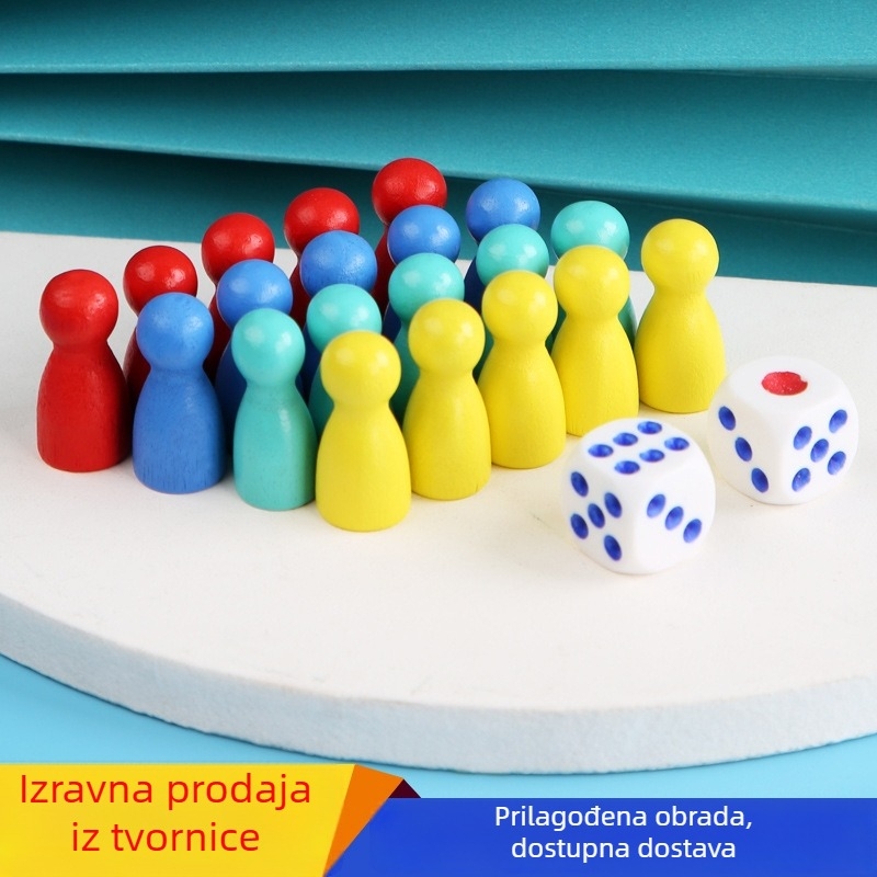 Drvene humanoidne figure za avanturističku šahovsku igru; lotus drvo; pakiranje u OPP vrećici; licencirana privatna marka; pogodno za drvene igračke do 14 godina