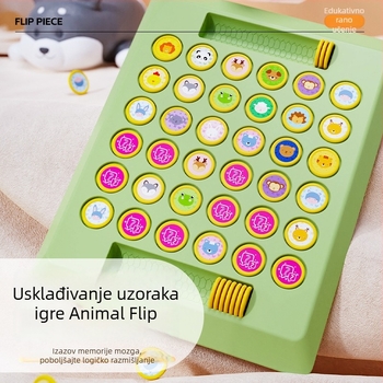 Dvoje-igračka dječja stolna igra: životinjski flip šah – edukativna igra za logičko razmišljanje, ABS materijal, brend Le zai, uzrast 0–14