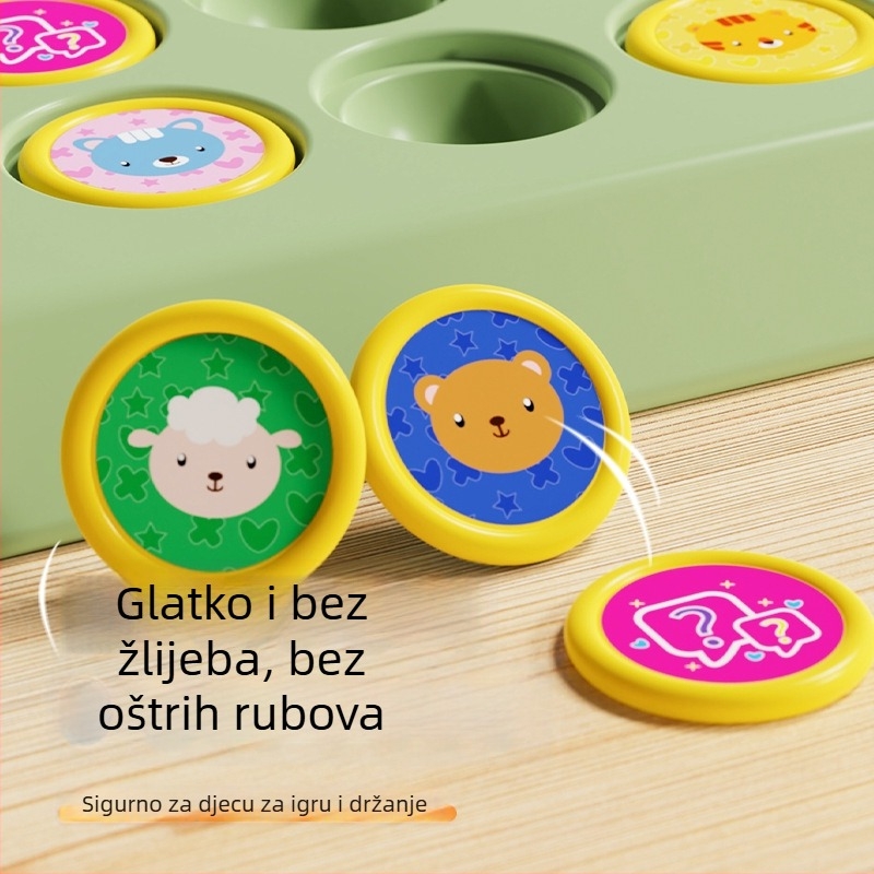 Dvoje-igračka dječja stolna igra: životinjski flip šah – edukativna igra za logičko razmišljanje, ABS materijal, brend Le zai, uzrast 0–14