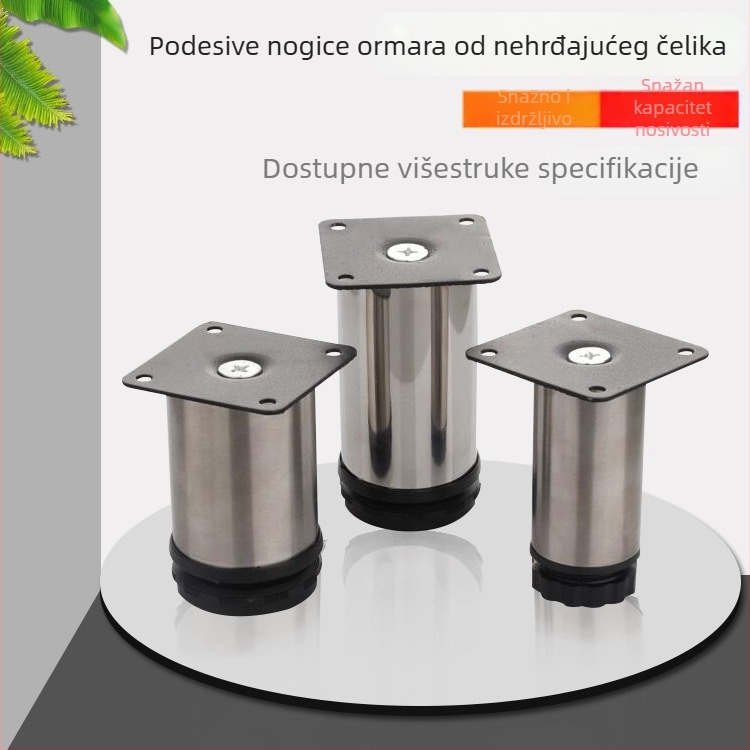 Podesive noge od nehrđajućeg čelika za namještaj – ormari, stolovi i stolice, visina 50–1000 mm