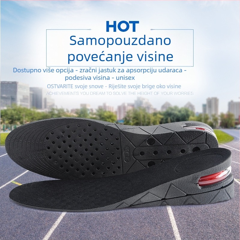 Unutarnji podizač visine, jastučić za apsorpciju udara s zračnim jastučićem, PVC, model 8860, cijeli uložak za casual cipele