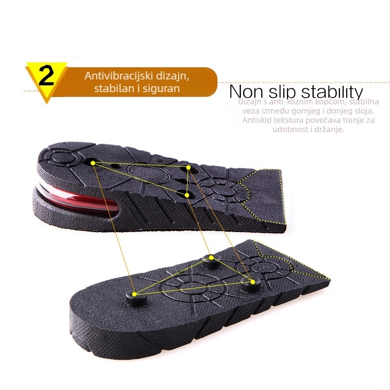 Unutarnji podizač visine, jastučić za apsorpciju udara s zračnim jastučićem, PVC, model 8860, cijeli uložak za casual cipele