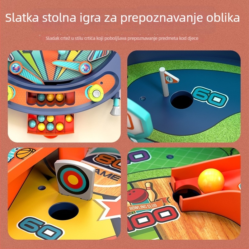 Dječji pinball stol – interaktivna obrazovna igra za dva igrača (Materijal: plastika; Kategorija: stolni nogomet; Dobna skupina: 4–14 godina)