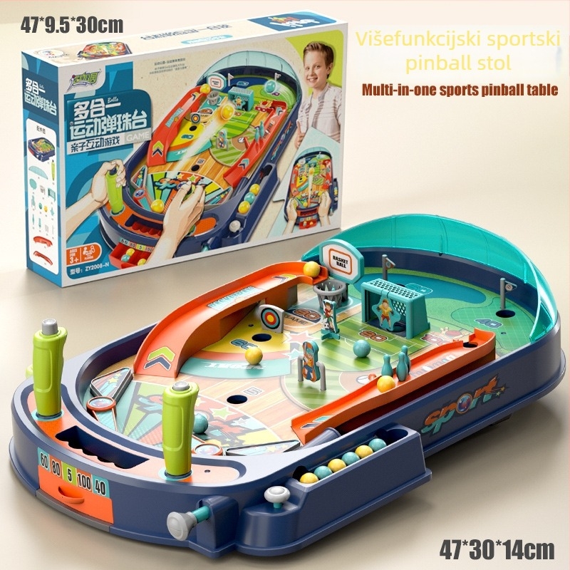 Dječji pinball stol – interaktivna obrazovna igra za dva igrača (Materijal: plastika; Kategorija: stolni nogomet; Dobna skupina: 4–14 godina)