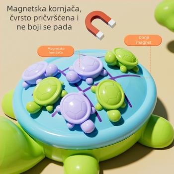 Stolna edukativna puzzle igra – kornjača, devet polja Tic-Tac-Toe, za djecu 4–6 godina, plastična, interaktivna
