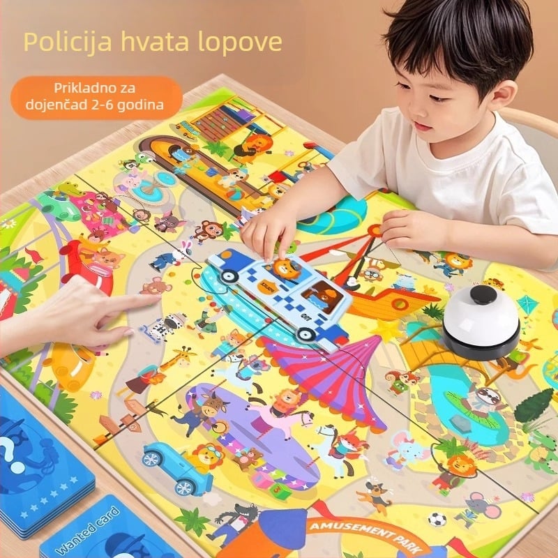 Društvena igra za dva igrača: policija hvata lopova, matematičko sparivanje grafova, reakcija, razmišljanje, pažnja - Materijal: papir - Uzrast: 4–6 godina