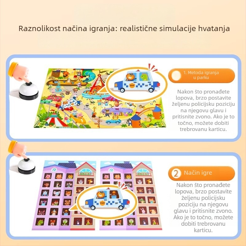 Društvena igra za dva igrača: policija hvata lopova, matematičko sparivanje grafova, reakcija, razmišljanje, pažnja - Materijal: papir - Uzrast: 4–6 godina