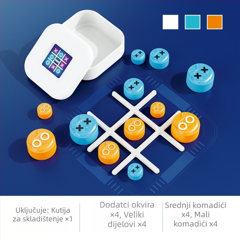 Obrazovna društvena igra za roditelje i djecu: Tic Tac Toe, plastični materijal, razvoj uma, uzrast 4–60