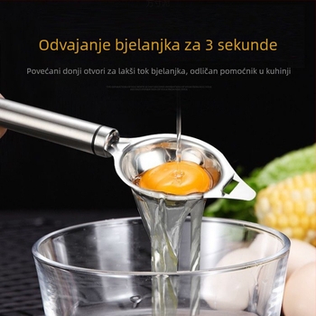 Nehrđajuća čelična žlica za odvajanje bjelanjaka, neelektrična, moderni minimalistički dizajn, mogućnost ispisa logotipa