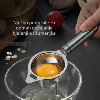 Nehrđajuća čelična žlica za odvajanje bjelanjaka, neelektrična, moderni minimalistički dizajn, mogućnost ispisa logotipa