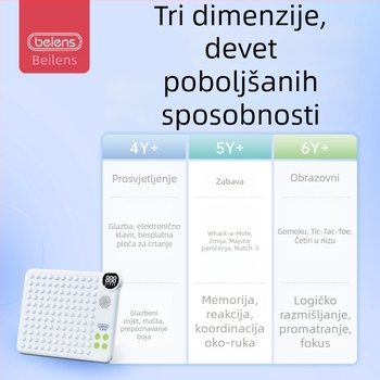 BeneSmart Inteligentna Elektronička Tabla Go – Gobang i Tic-Tac-Toe, Igra za Dva Igrača, Obrazovna, Materijal: Plastika