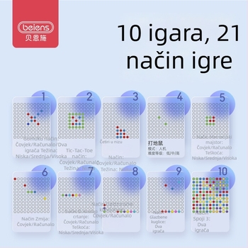 BeneSmart Inteligentna Elektronička Tabla Go – Gobang i Tic-Tac-Toe, Igra za Dva Igrača, Obrazovna, Materijal: Plastika