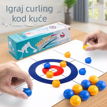 Stolna curling igra za djecu i odrasle — plastična unutarnja obiteljska igra za kognitivni razvoj, 14+ godina