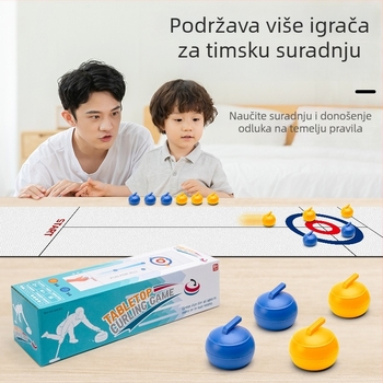 Stolna curling igra za djecu i odrasle — plastična unutarnja obiteljska igra za kognitivni razvoj, 14+ godina