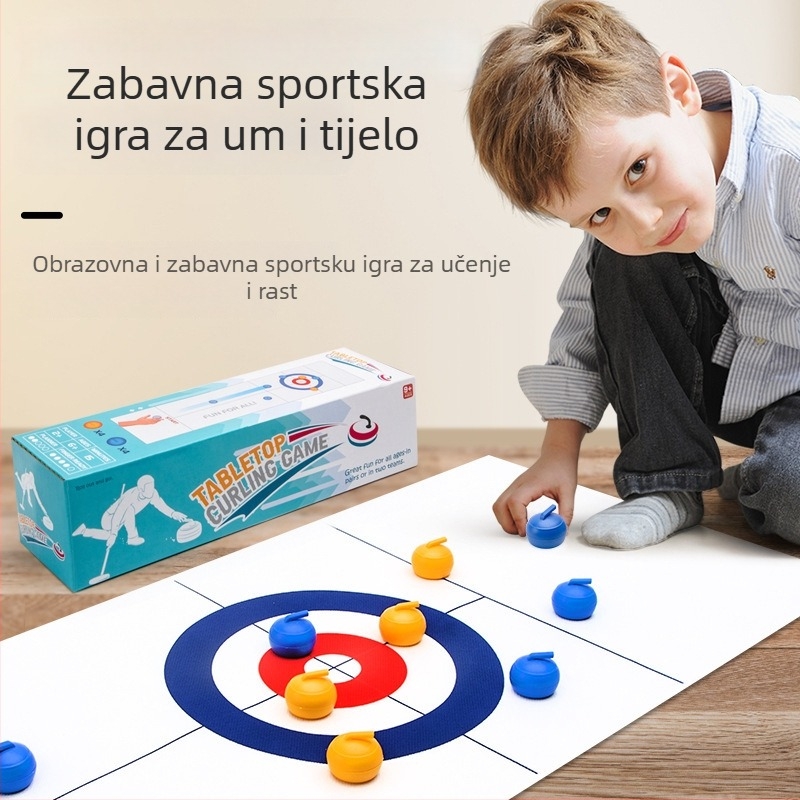 Stolna curling igra za djecu i odrasle — plastična unutarnja obiteljska igra za kognitivni razvoj, 14+ godina