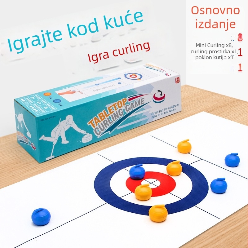 Stolna curling igra za djecu i odrasle — plastična unutarnja obiteljska igra za kognitivni razvoj, 14+ godina