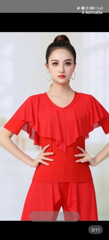 Ženski plesni top od mrežaste tkanine, kratkih rukava, za latino i square dance – nastup i vježba