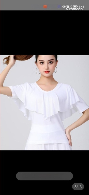 Ženski plesni top od mrežaste tkanine, kratkih rukava, za latino i square dance – nastup i vježba