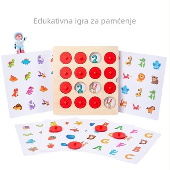 Drvena igra memorije za djecu — stolna igra roditelj-dijete za pamćenje i koncentraciju (Materijal: drvo; Marka: Yi Qi; Kategorija: Igre na ploči; Dob: 4-6 godina; Značajke: Vježbanje memorije)
