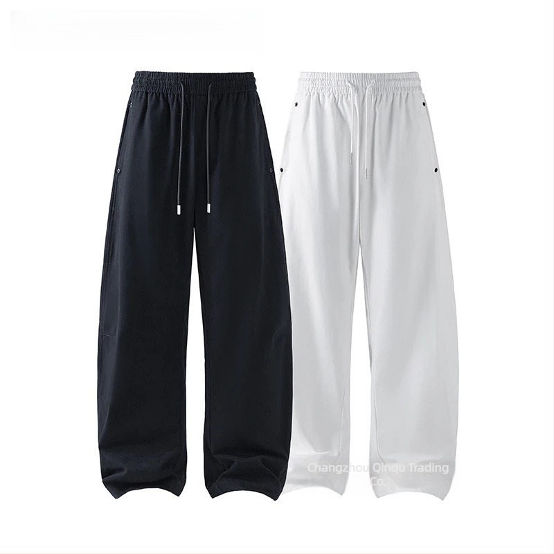 Casual hlače u sabre stilu, labav kroj, zatvaranje šnonom, srednji pojas, poliester