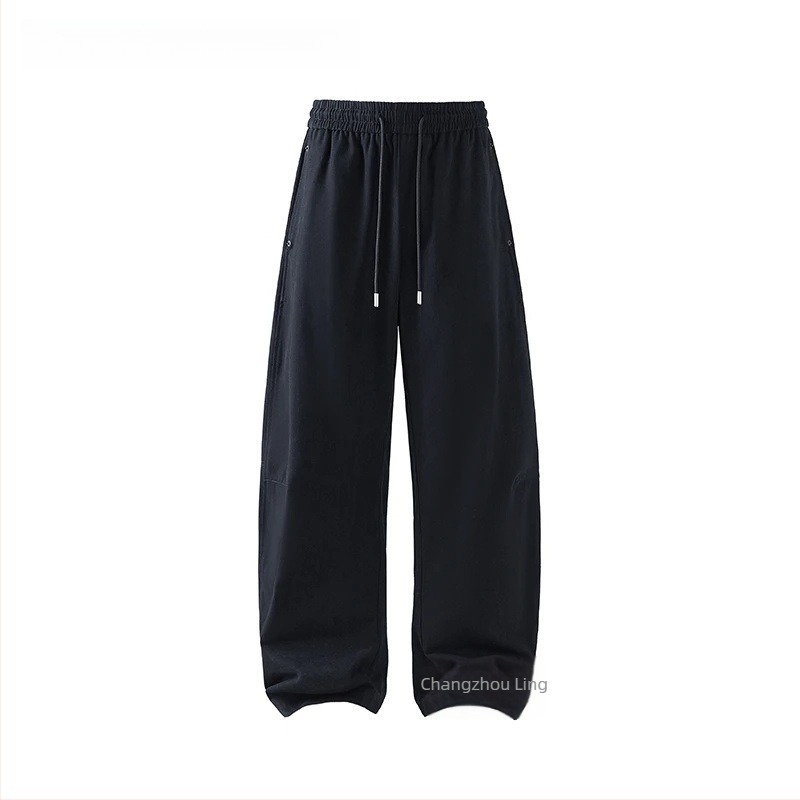 Casual hlače u sabre stilu, labav kroj, zatvaranje šnonom, srednji pojas, poliester