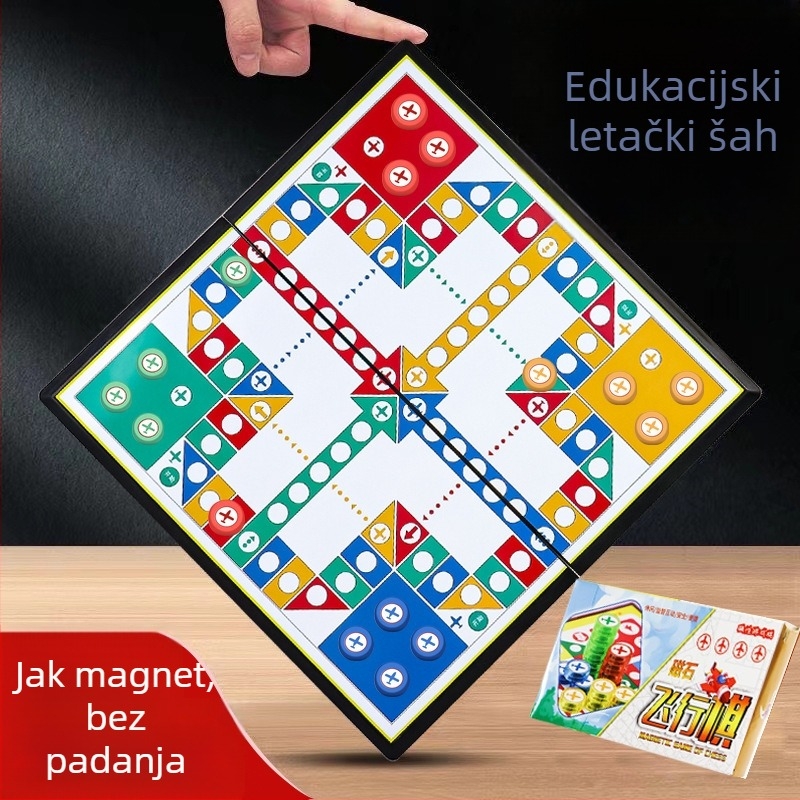 All-in-One Flying Chess i Dama s magnetskom pločom — ABS materijal, uzrast 7–14 godina, razvoj inteligencije