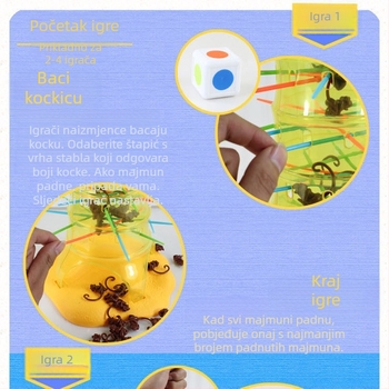 Gudan Majmun na stablu – Stolna puzzle igra, Plastika, za djecu 7–14 godina, interaktivno razvija kognitivne vještine