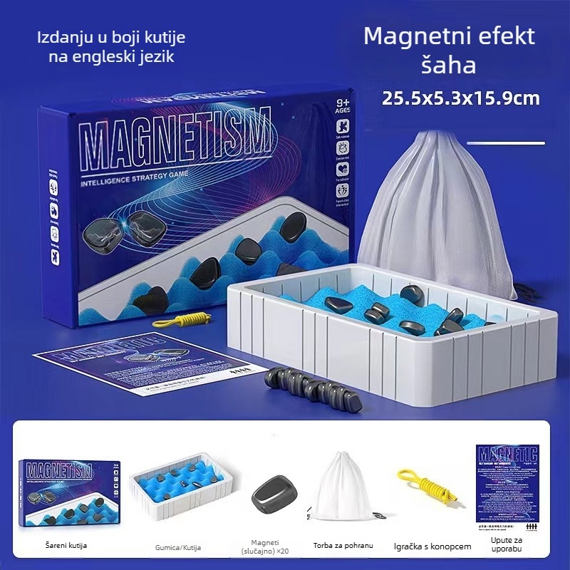 Magnetska šahovska ploča za koncentraciju i logičko razmišljanje – plastična magnetska šahovska igra, brend Xuncai, uzrast 7–14 godina, magnetska šahovska zagonetka