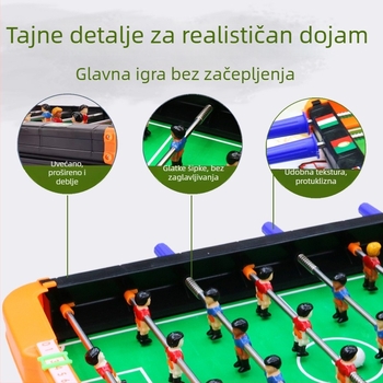 Stolni nogomet za dva igrača — plastična konstrukcija; za unutarnju upotrebu; dobna skupina 4–6, 7–14 i 15–35 godina; klasifikacija: stolni nogomet; 3C kategorija: druge igračke do 14 godina.