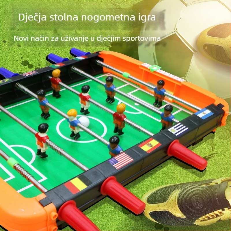 Stolni nogomet za dva igrača — plastična konstrukcija; za unutarnju upotrebu; dobna skupina 4–6, 7–14 i 15–35 godina; klasifikacija: stolni nogomet; 3C kategorija: druge igračke do 14 godina.