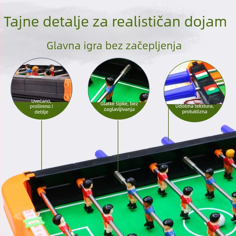 Stolni nogomet za dva igrača — plastična konstrukcija; za unutarnju upotrebu; dobna skupina 4–6, 7–14 i 15–35 godina; klasifikacija: stolni nogomet; 3C kategorija: druge igračke do 14 godina.